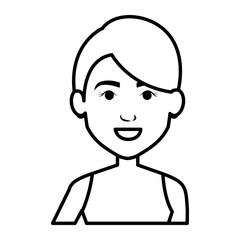 young woman avatar character vector illustration design