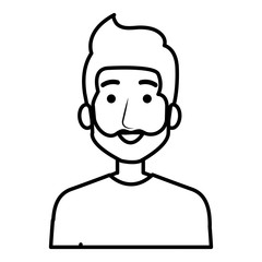 young man avatar character vector illustration design