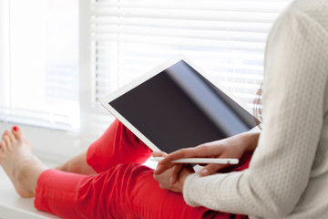 Woman Using Digital Tablet