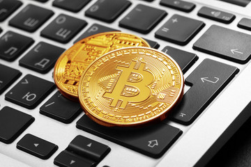 bitcoin on keyboard