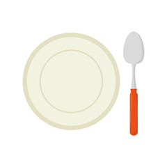 dish and spoon isolated icon vector illustration design
