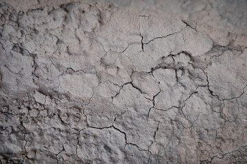 Dry soil broken