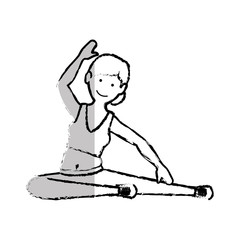woman practicing yoga icon vector illustration design