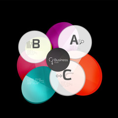 Glass color circles - infographic elements on black