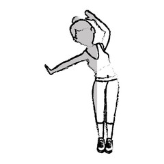 woman practicing yoga icon vector illustration design