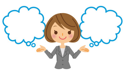 ビジネスウーマン　選択　吹き出し