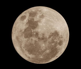 Super full moon on black background