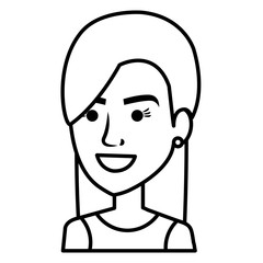 young woman avatar character vector illustration design