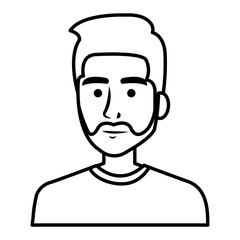 young man avatar character vector illustration design