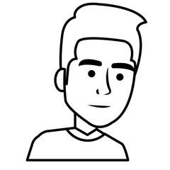 young man avatar character vector illustration design