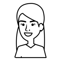 young woman avatar character vector illustration design