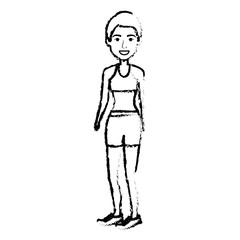 female athlete avatar character vector illustration design