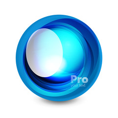 Glass sphere, futuristic abstract element