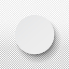 Realistic 3d white blank package cardboard round gift box isolated. Packaging top view. For software, electronic device, your design, logo, other products. Vector illustration template.