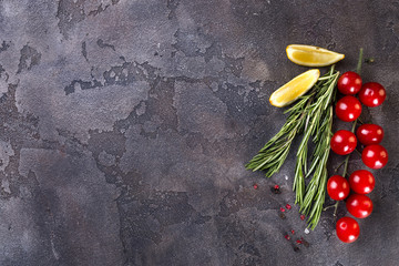 Food background with cooking ingredients