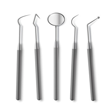 Set of stainless dental tools
