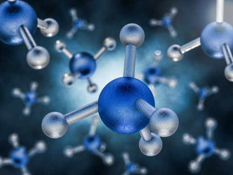 Methane Molecule Image. 3D rendering