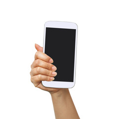 hand hold and touch a cell phone