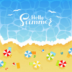 Summer background with sandy beach