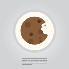 Vector image of cookies on plate and lorem ipsum text