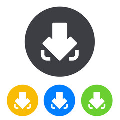 Logotipo aplicacion flecha descargar en circulo varios colores