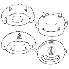 vector set of giant face