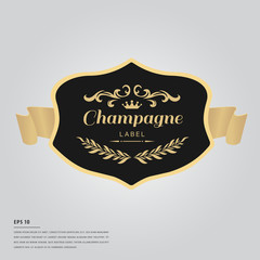 Lorem ipsum text with champagne bottle label © vectorfusionart