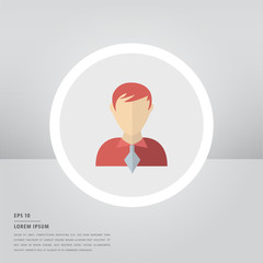 Lorem ipsum text and user sign icon