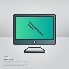 Lorem ipsum text and computer monitor