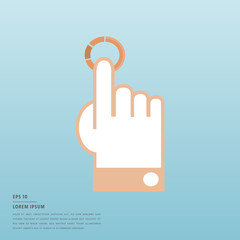 Lorem ipsum text and touch symbol