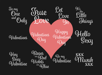 Vector icon of happy valentines day message