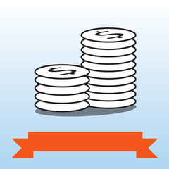 Vector image of dollar coins stack