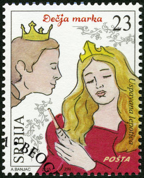 SERBIA - 2015: shows The Sleeping Beauty, series Characters from children's books