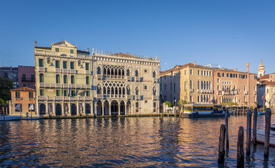 Naklejka premium Facade of Ca D'Oro palace on Grand Canal in Venice, Italy