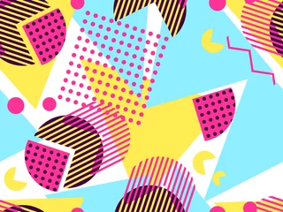 Wallpaper murals Memphis style Memphis seamless pattern. Geometric elements memphis in the style of 80's. Vector illustration.