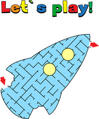Find a way out of the rocket labyrinth. Game for kids