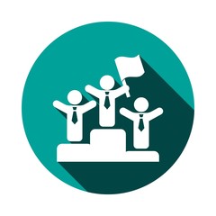 winners on the podium icon stock vector illustration flat design