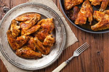 Baked wings, served with dip or baked potatoes.