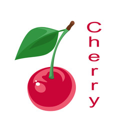 Red cherry on a white