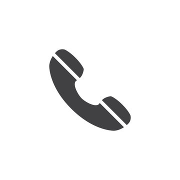 Phone icon in black on a white background. Vector illustration