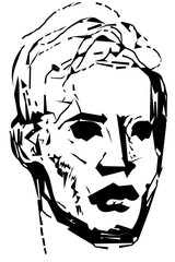 vector sketch for a portrait of a young man