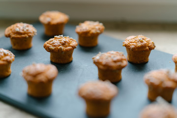 A lot of sweet pumpkin muffins