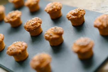 A lot of sweet pumpkin muffins