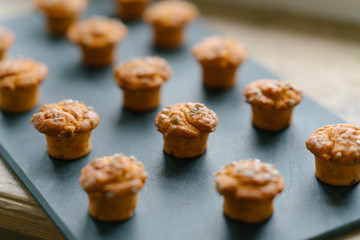 A lot of sweet pumpkin muffins