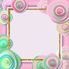 Greeting card with flowers background