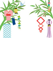 七夕　笹飾りのフレーム