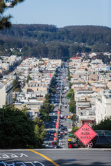 Fototapeta na wymiar San Francisco city road works sign