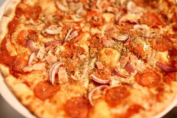 close up of pizza