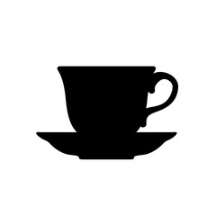 Tea pair silhouette. Vector