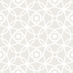 Fototapeta premium Seamless vector pattern with symmetric ornament. Abstract subtle geometric rounded lines background in pastel color.